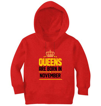 Queens Are Born In november Girl Hoodies-FunkyTeesClub