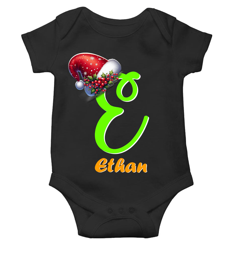Custom Name Christmas Rompers for Baby Boy- FunkyTeesClub