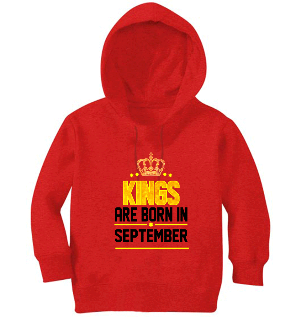 Kings Are Born In September Boy Hoodies-FunkyTeesClub