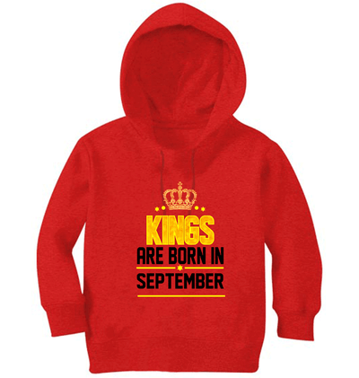 Kings Are Born In September Boy Hoodies-FunkyTeesClub