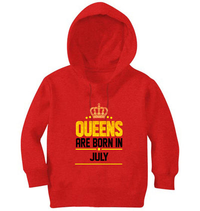 Queens Are Born In July Girl Hoodies-FunkyTeesClub