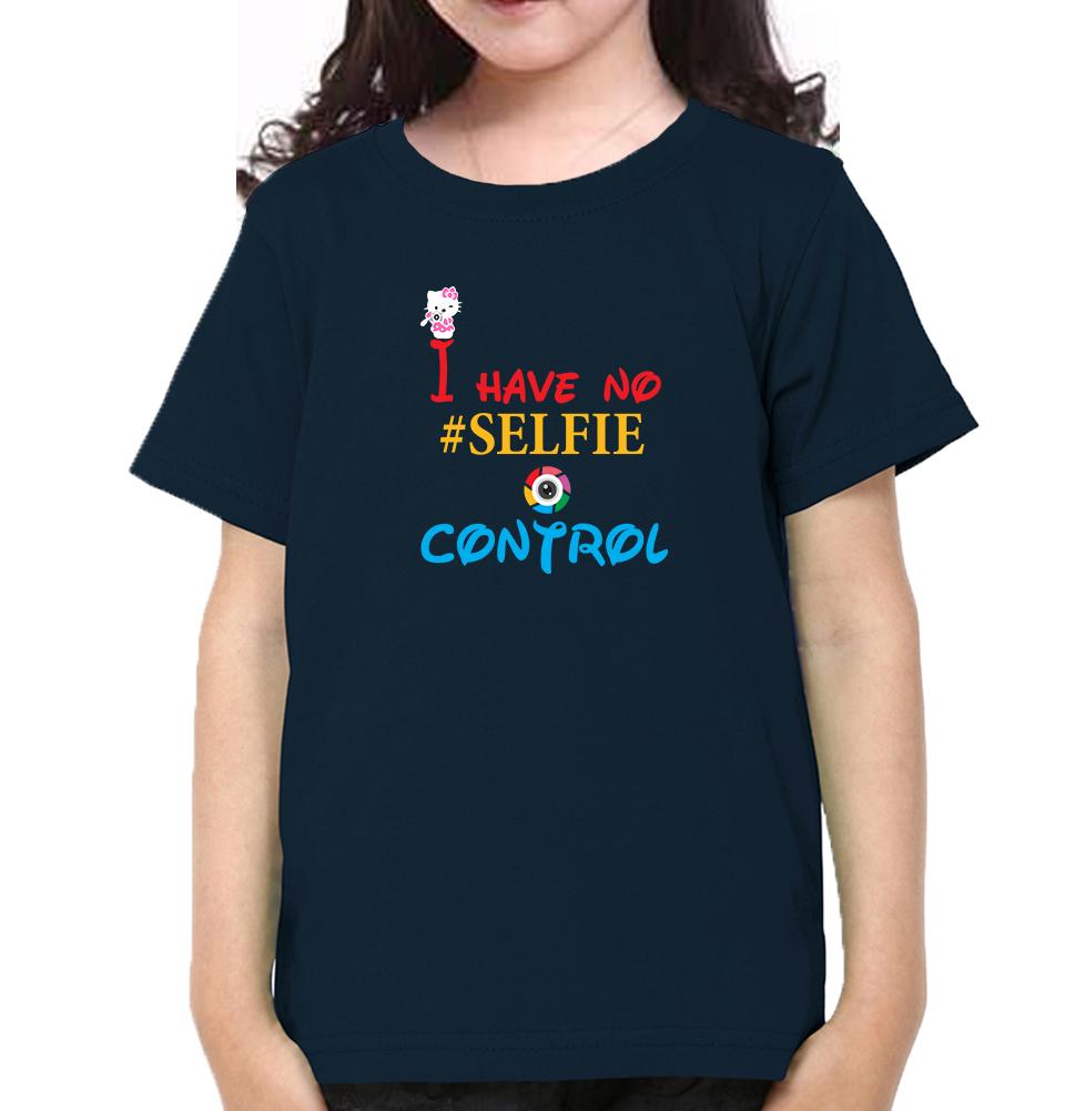 I Have No Selfie Control Half Sleeves T-Shirt For Girls -FunkyTeesClub
