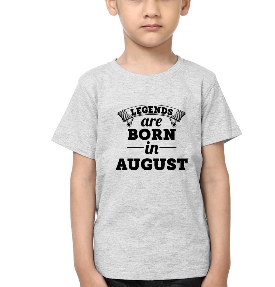 Legends are Born in August Half Sleeves T-Shirt for Boy-FunkyTeesClub