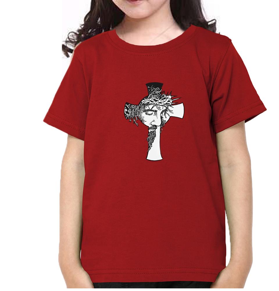 Jesus Half Sleeves T-Shirt For Girls -FunkyTeesClub