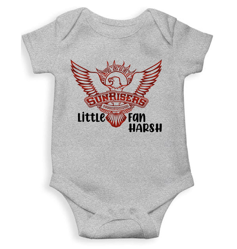 Custom Name IPL SRH Sunrisers Little Fan Rompers for Baby Boy- FunkyTeesClub