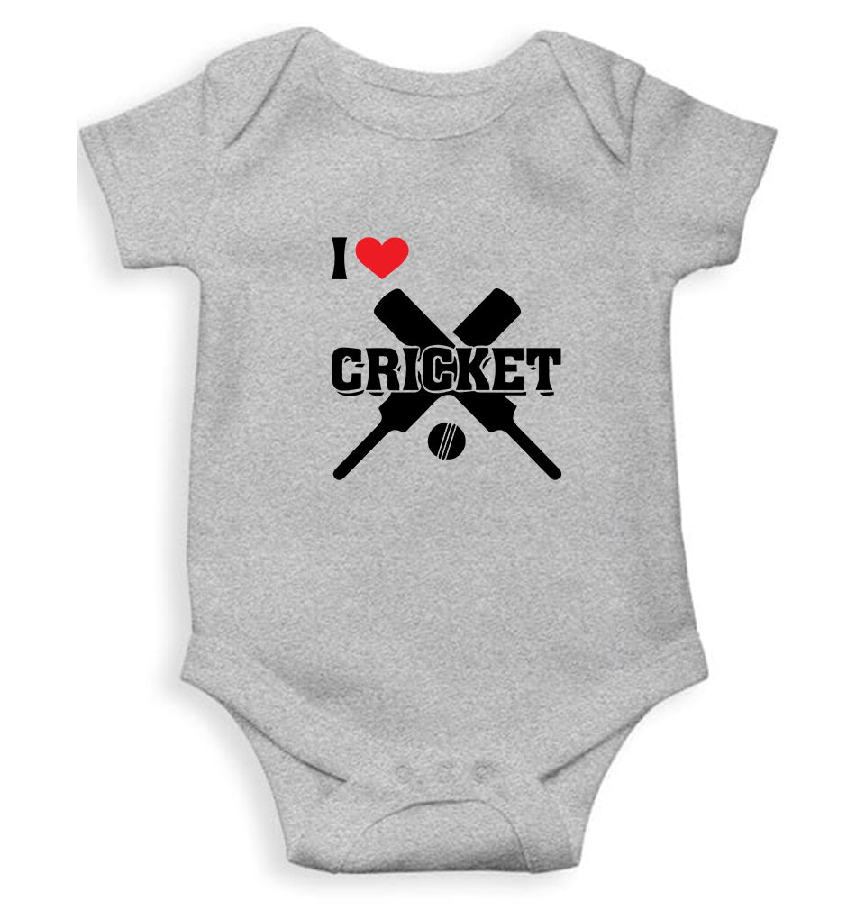 I Love Cricket Rompers for Baby Girl- FunkyTeesClub
