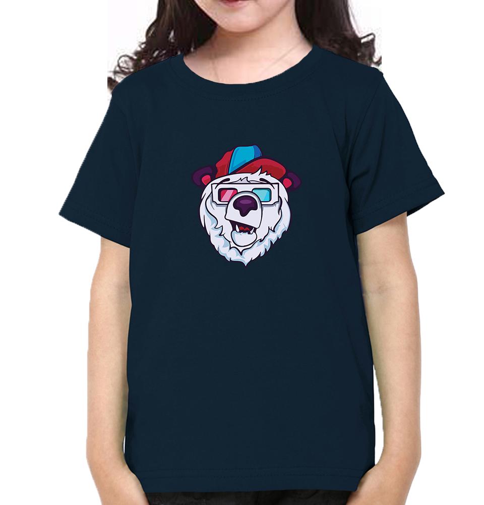 Bear Half Sleeves T-Shirt For Girls -FunkyTeesClub