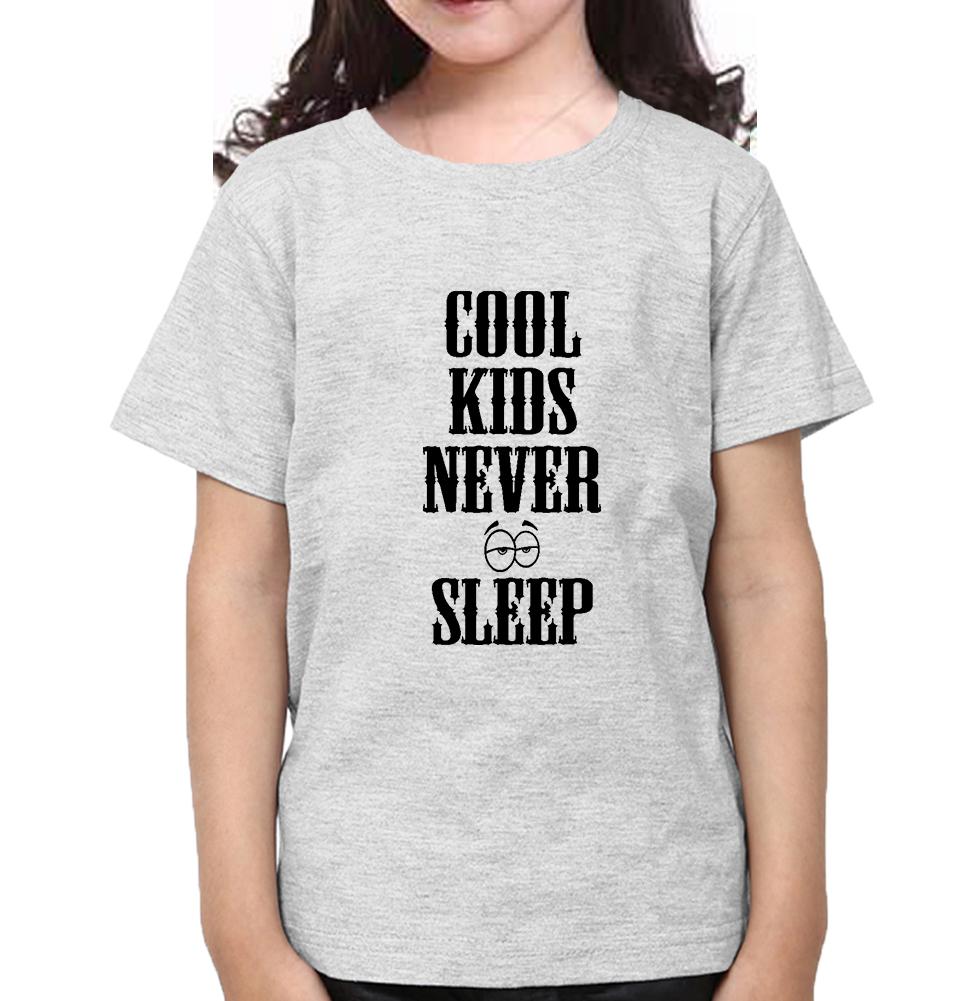 Cool Kids Never Sleep Half Sleeves T-Shirt For Girls -FunkyTeesClub