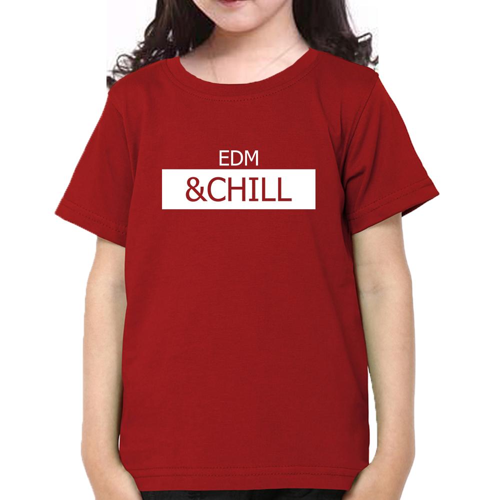 EDM & CHILL Half Sleeves T-Shirt For Girls -FunkyTeesClub