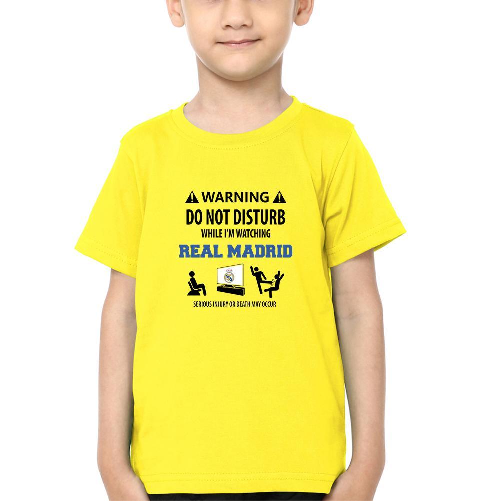 Warning Real Madrid Half Sleeves T-Shirt for Boy-FunkyTeesClub