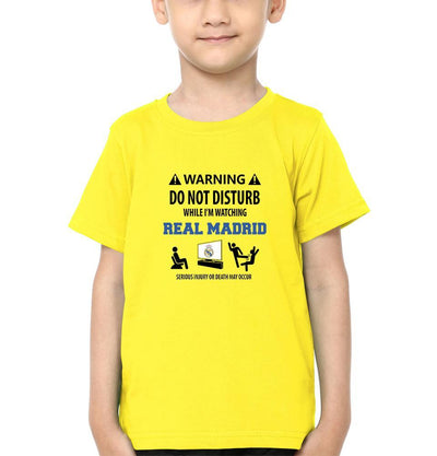 Warning Real Madrid Half Sleeves T-Shirt for Boy-FunkyTeesClub