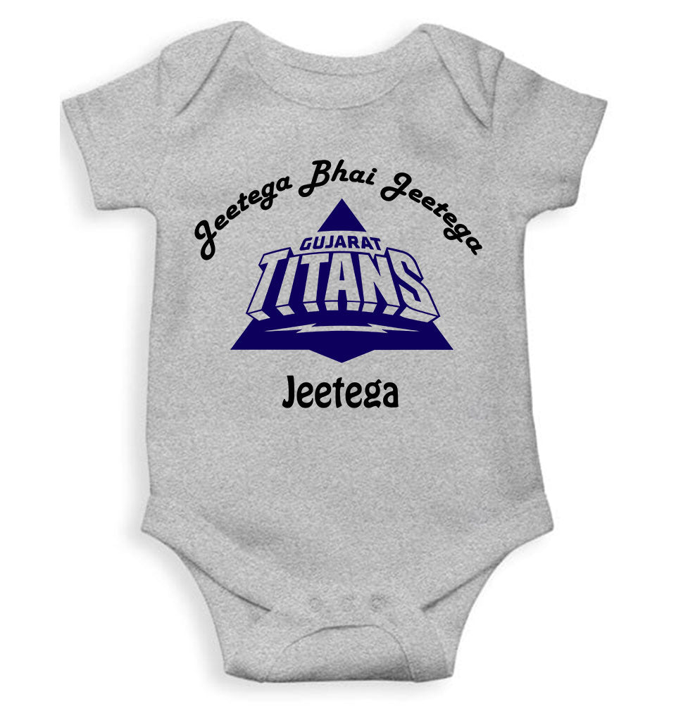 IPL Gujarat Titans Jeetega Bhai Jeetega GT Jeetega Rompers for Baby Boy- FunkyTeesClub