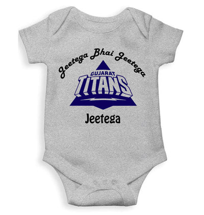 IPL Gujarat Titans Jeetega Bhai Jeetega GT Jeetega Rompers for Baby Boy- FunkyTeesClub