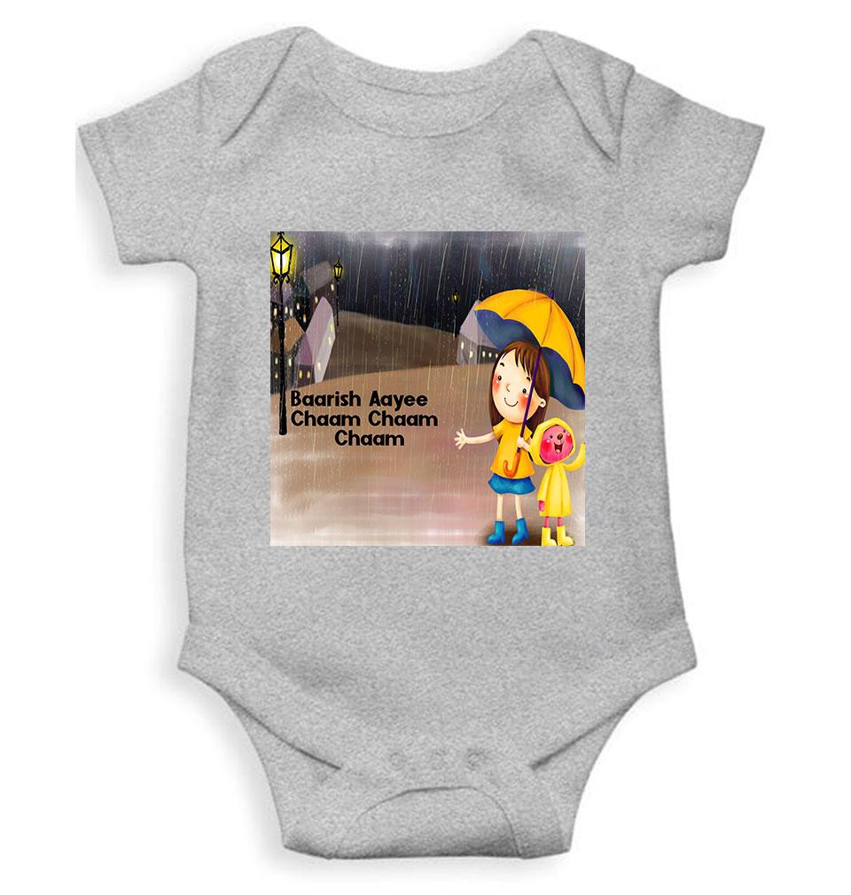 Barish Aayi Cham Cham Poem Rompers for Baby Boy- FunkyTeesClub