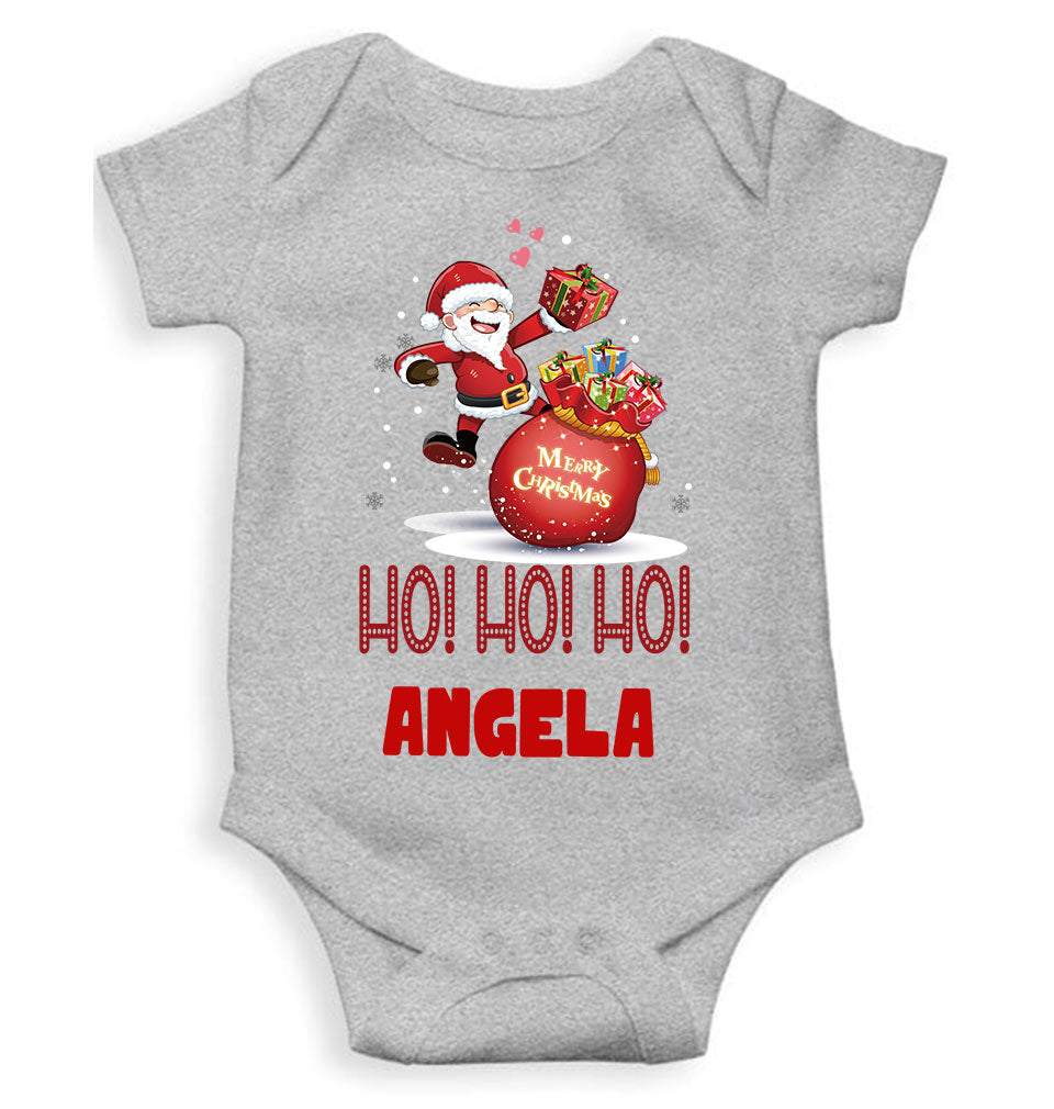 Customized Name Ho! Ho! Ho! Christmas Rompers for Baby Girl- FunkyTeesClub