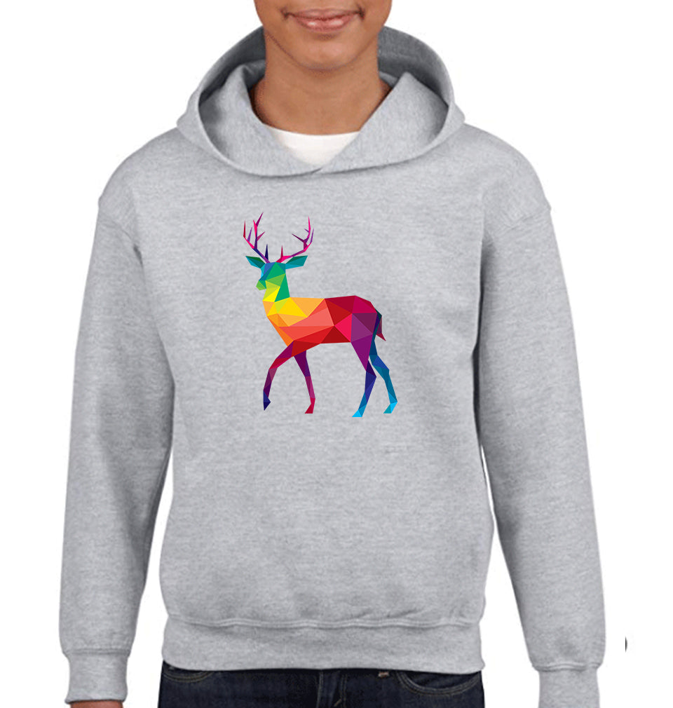 POLYGONAL DEER Boy Hoodies-FunkyTeesClub