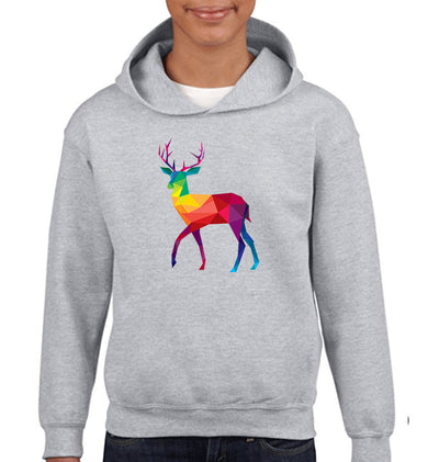 POLYGONAL DEER Boy Hoodies-FunkyTeesClub