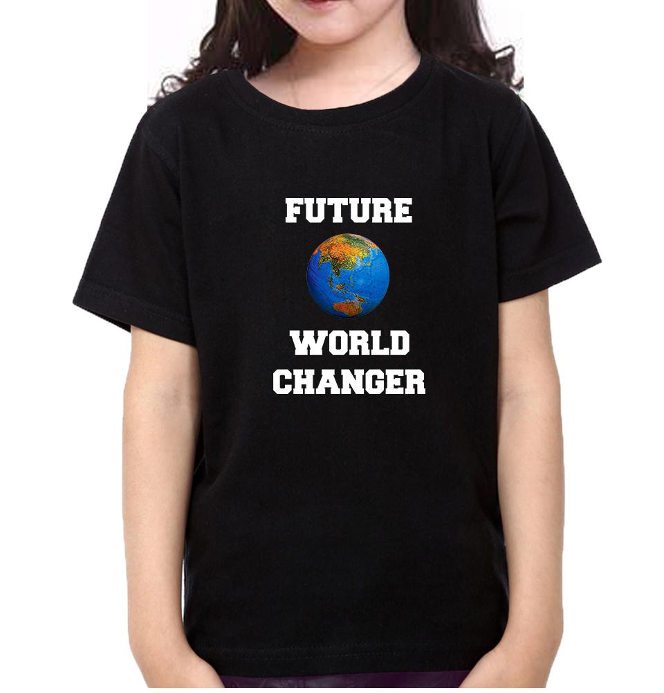 Future World Changer Half Sleeves T-Shirt For Girls -FunkyTeesClub