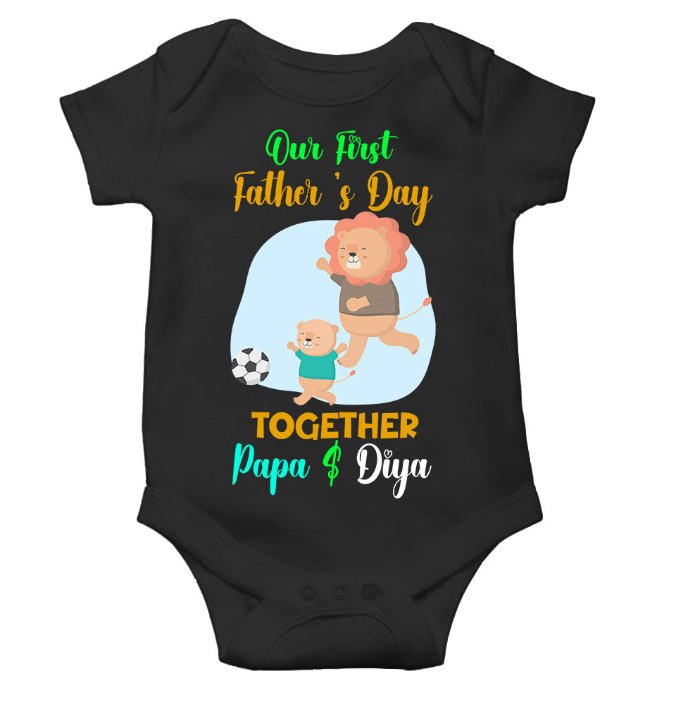 Custom Name Our First Father Day Rompers for Baby Girl- FunkyTeesClub
