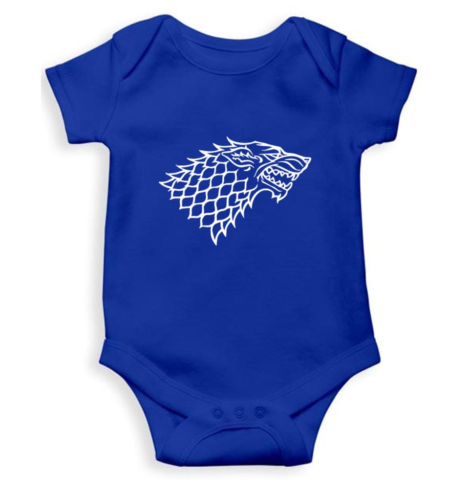 GOT Game Of Thrones Stark Logo Rompers for Baby Girl- FunkyTeesClub