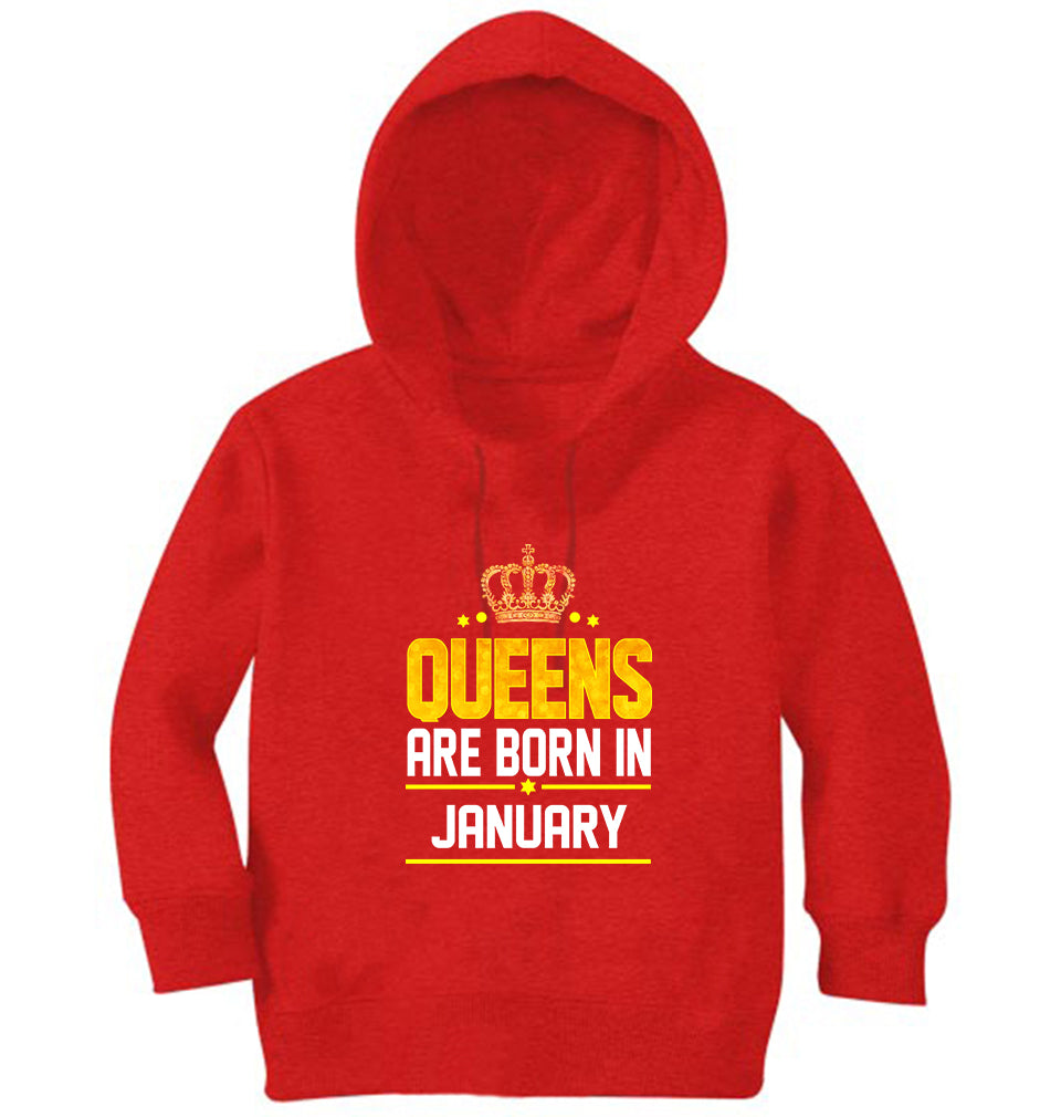 Queens Are Born In January Girl Hoodies-FunkyTeesClub