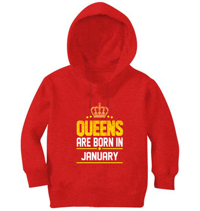 Queens Are Born In January Girl Hoodies-FunkyTeesClub