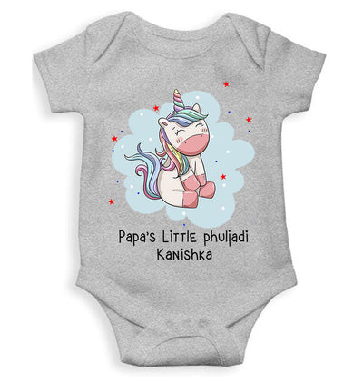 Custom Name Papas Little Phuljadi Diwali Rompers for Baby Girl- FunkyTeesClub