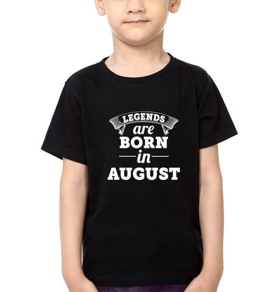 Legends are Born in August Half Sleeves T-Shirt for Boy-FunkyTeesClub