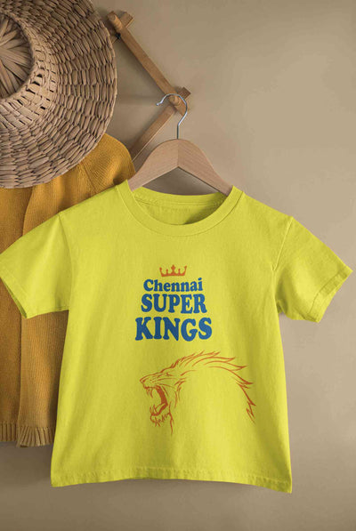 IPL CSK Chennai Super Kings Half Sleeves T-Shirt For Girls -FunkyTeesClub
