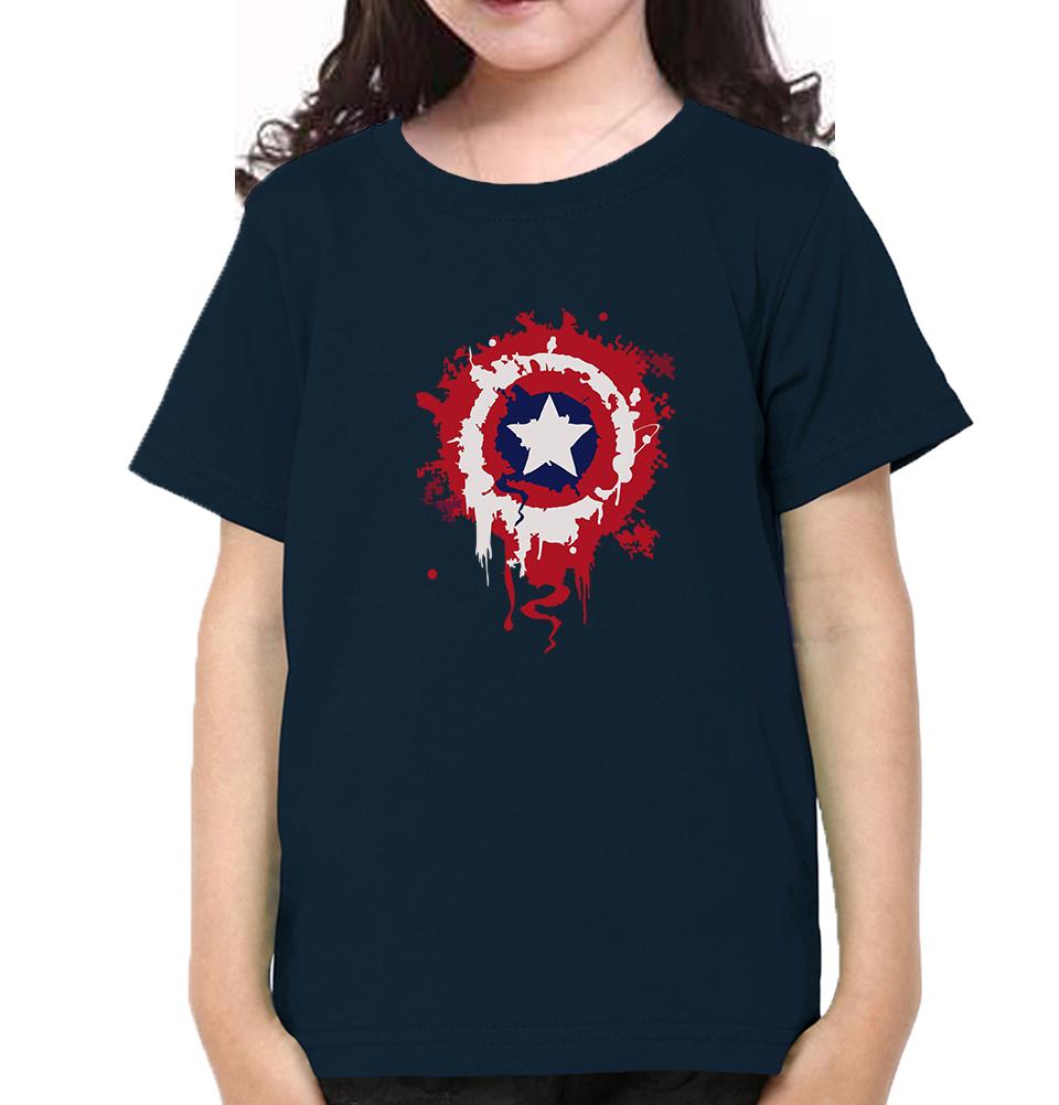 Captain America Shield Half Sleeves T-Shirt For Girls -FunkyTeesClub