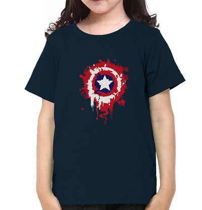 Captain America Shield Half Sleeves T-Shirt For Girls -FunkyTeesClub