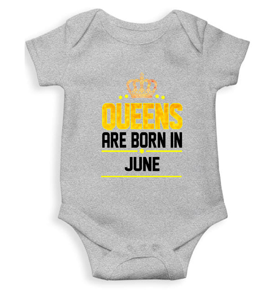 Queens Are Born In June Rompers for Baby Girl- FunkyTeesClub