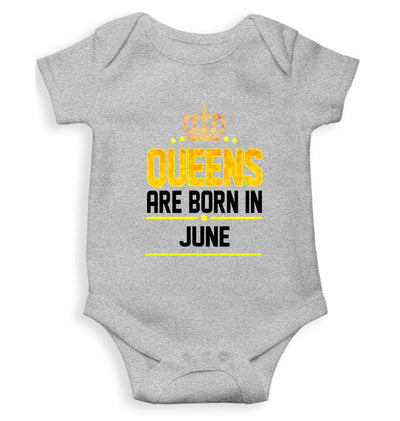 Queens Are Born In June Rompers for Baby Girl- FunkyTeesClub