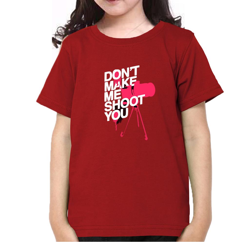 Don't Make Me Shoot U Half Sleeves T-Shirt For Girls -FunkyTeesClub