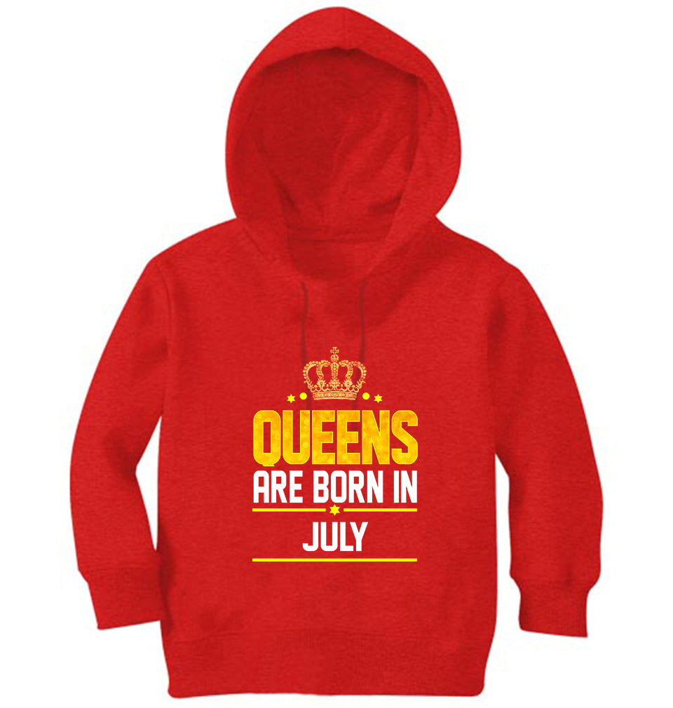 Queens Are Born In July Girl Hoodies-FunkyTeesClub