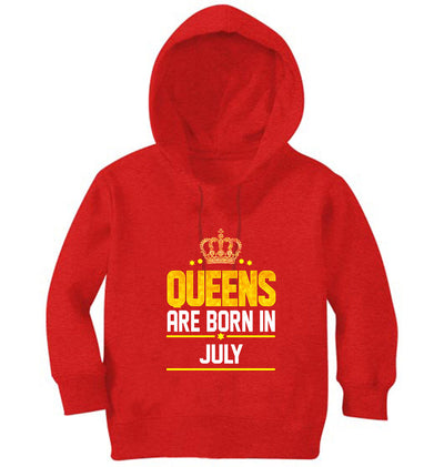 Queens Are Born In July Girl Hoodies-FunkyTeesClub