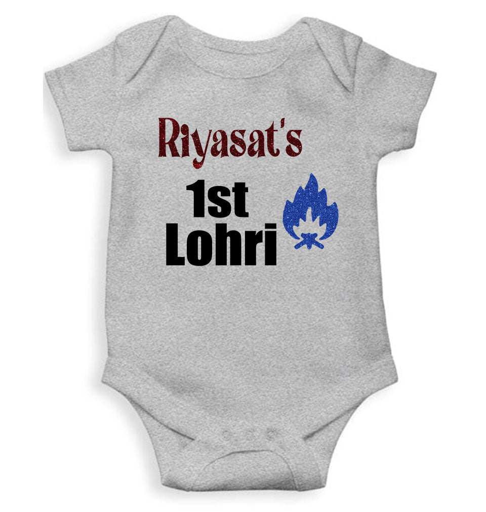 Custom Baby Name First Lohri Rompers for Baby Girl- FunkyTeesClub