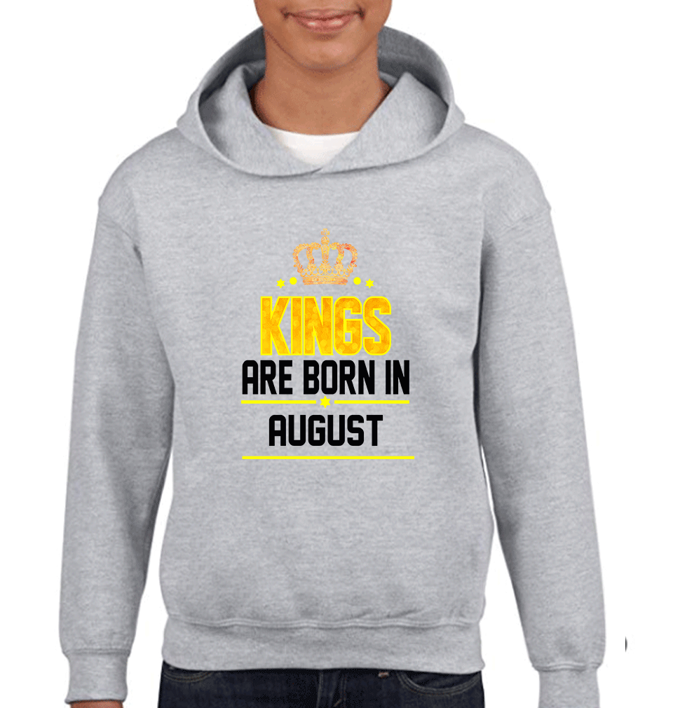 Kings Are Born In August Boy Hoodies-FunkyTeesClub