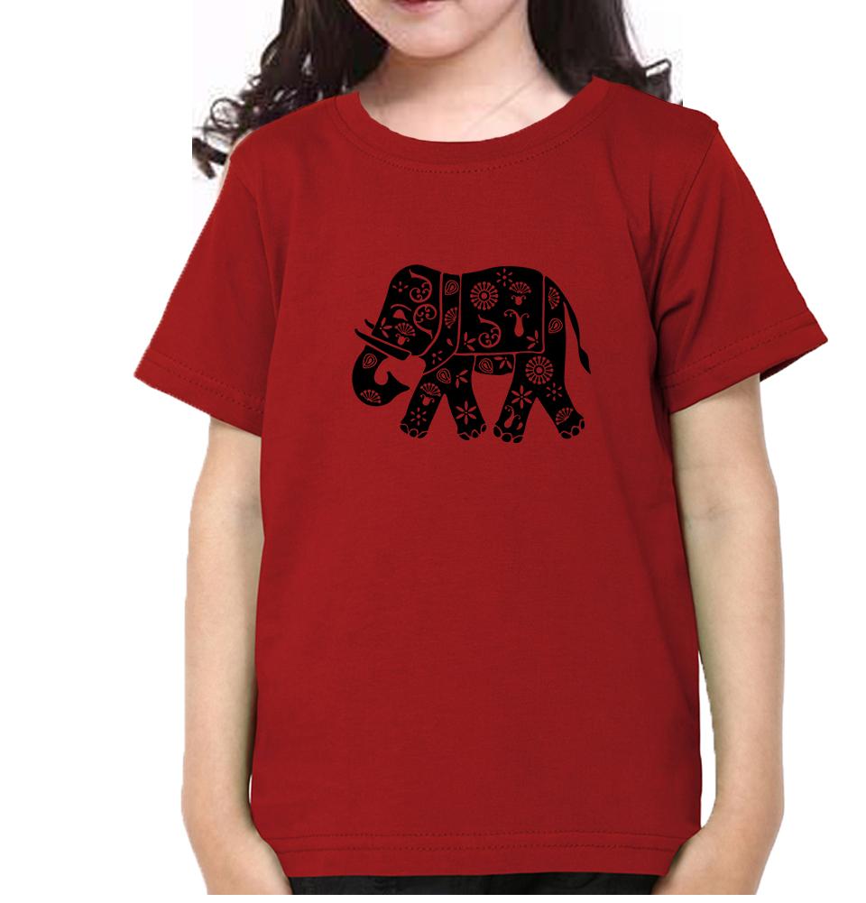 Elephant Half Sleeves T-Shirt For Girls -FunkyTeesClub