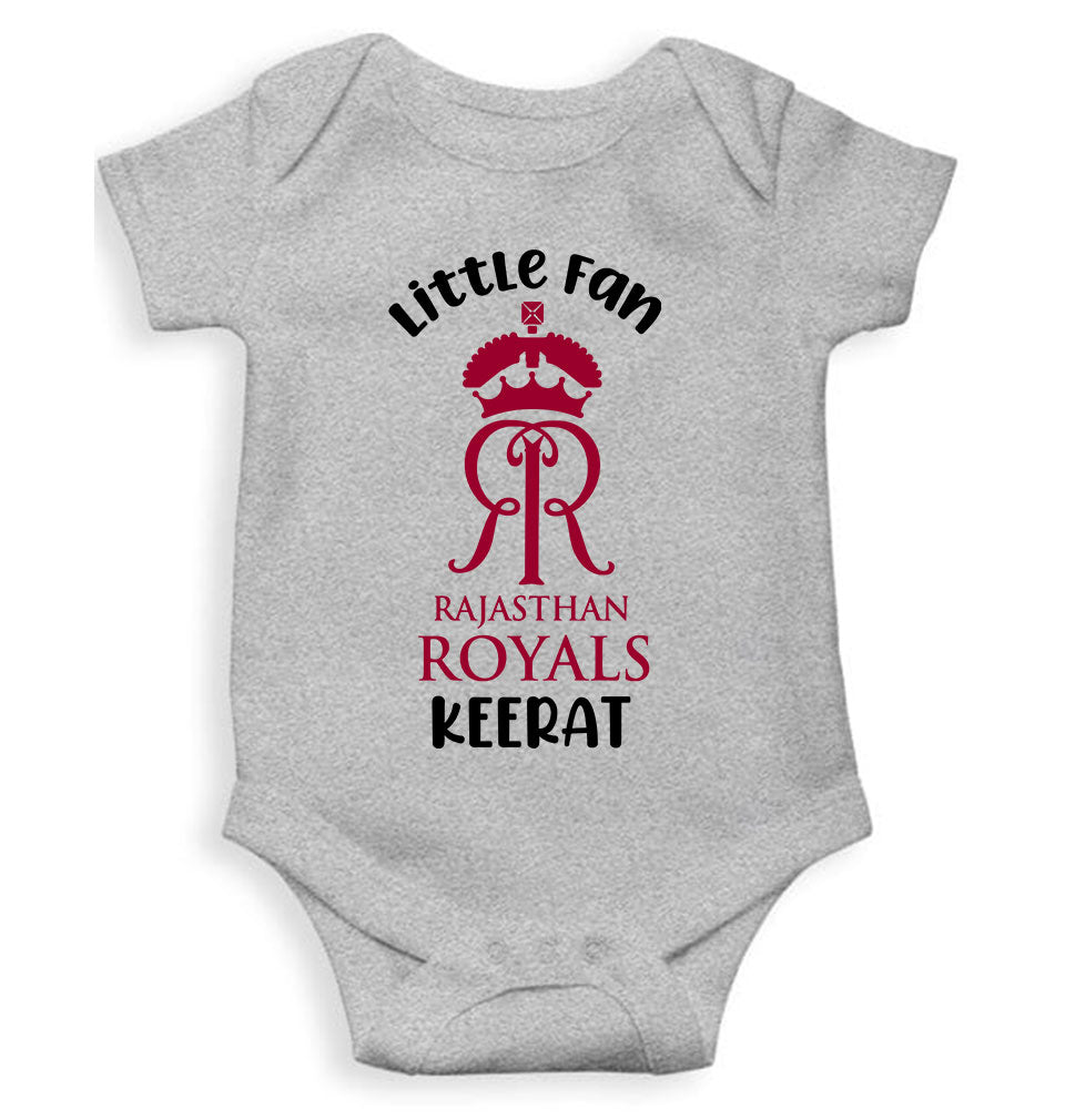 Custom Name IPL RR Rajasthan Royals Little Fan Rompers for Baby Girl- FunkyTeesClub