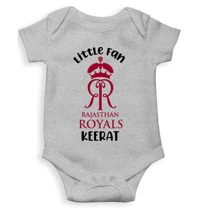 Custom Name IPL RR Rajasthan Royals Little Fan Rompers for Baby Girl- FunkyTeesClub