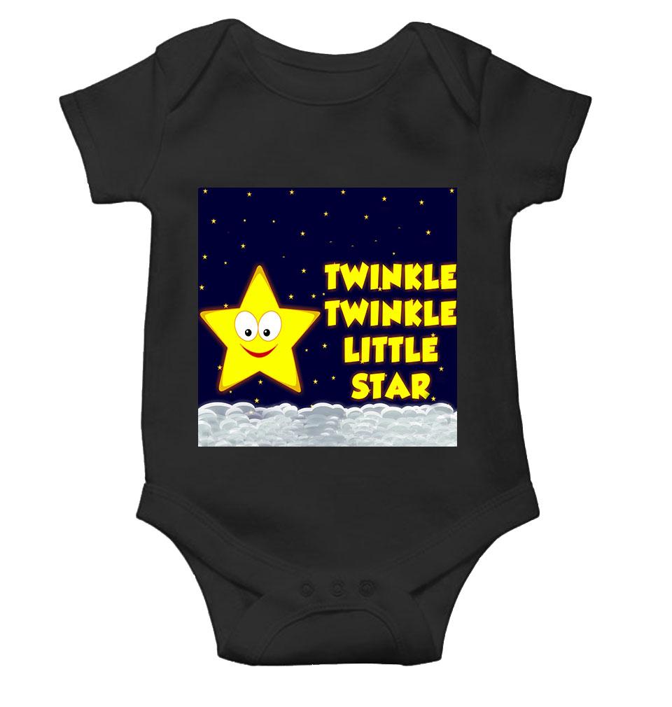 Twinkle Twinkle Little Star Poem Rompers for Baby Girl- FunkyTeesClub