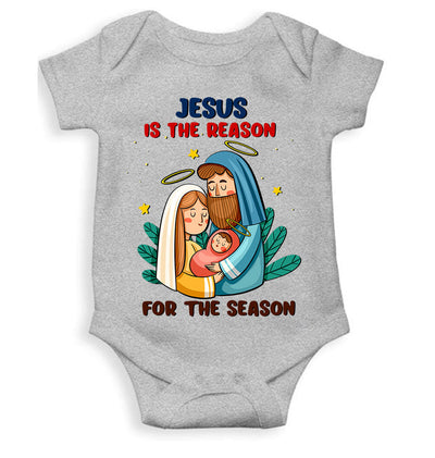 Jesus Is The Reason For The Season Christmas Rompers for Baby Girl- FunkyTeesClub