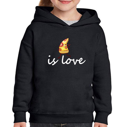 Pizza Is Love Girl Hoodies-FunkyTeesClub