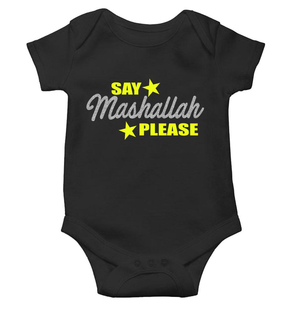 Say Mashallah Please Eid Rompers for Baby Boy- FunkyTeesClub