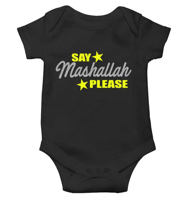 Say Mashallah Please Eid Rompers for Baby Boy- FunkyTeesClub