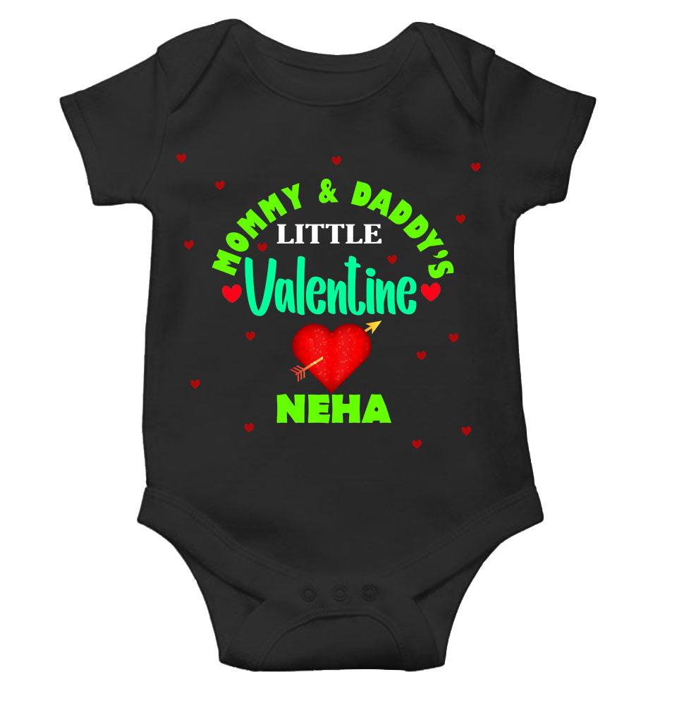 Custom Name Mommys And Daddys Little Valentine Rompers for Baby Girl- FunkyTeesClub
