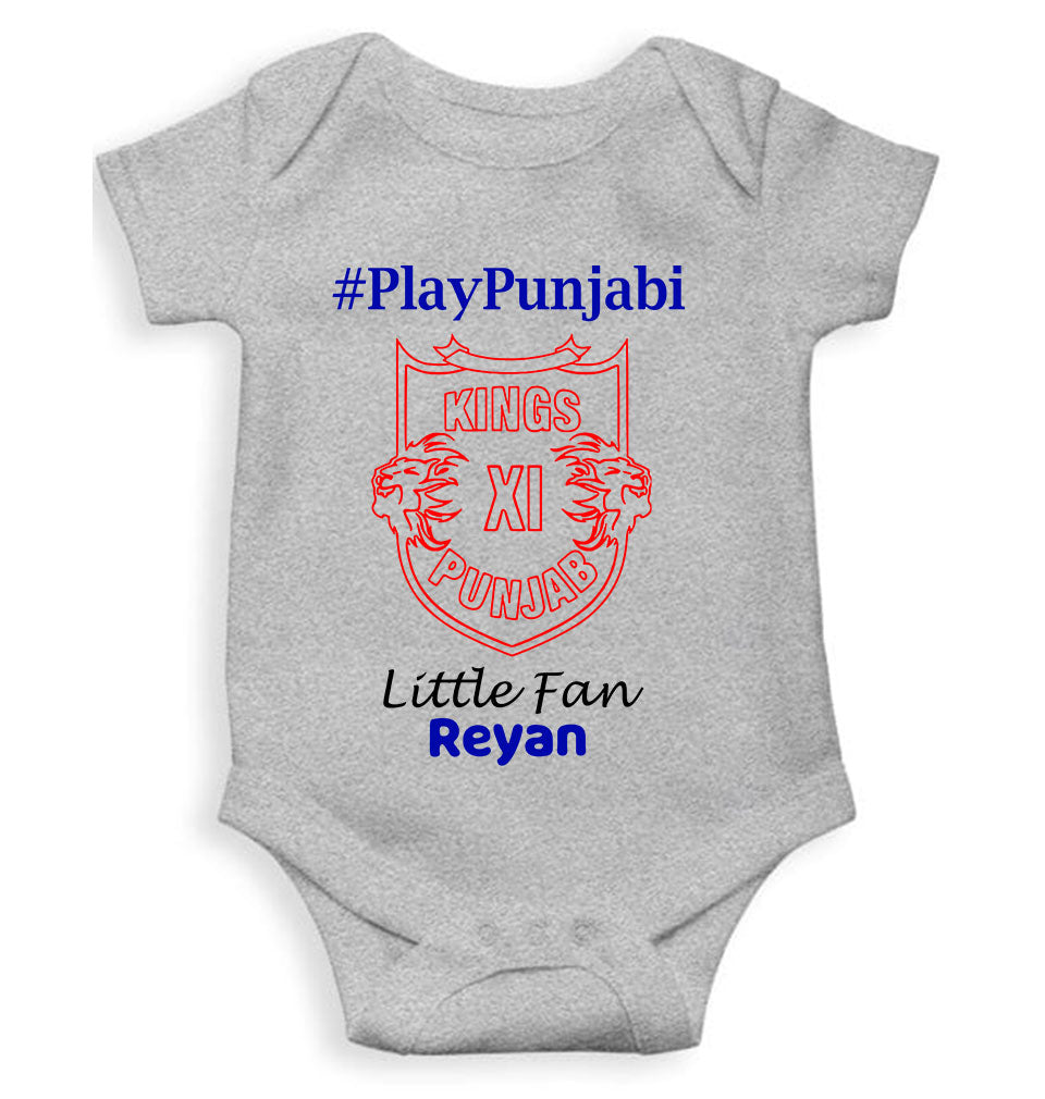 Custom Name IPL PBKS Punjab Kings PlayPunjabi Kings Eleven Punjab Rompers for Baby Boy- FunkyTeesClub