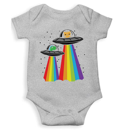 Rainbow Spaceship Cartoon Rompers for Baby Boy- FunkyTeesClub