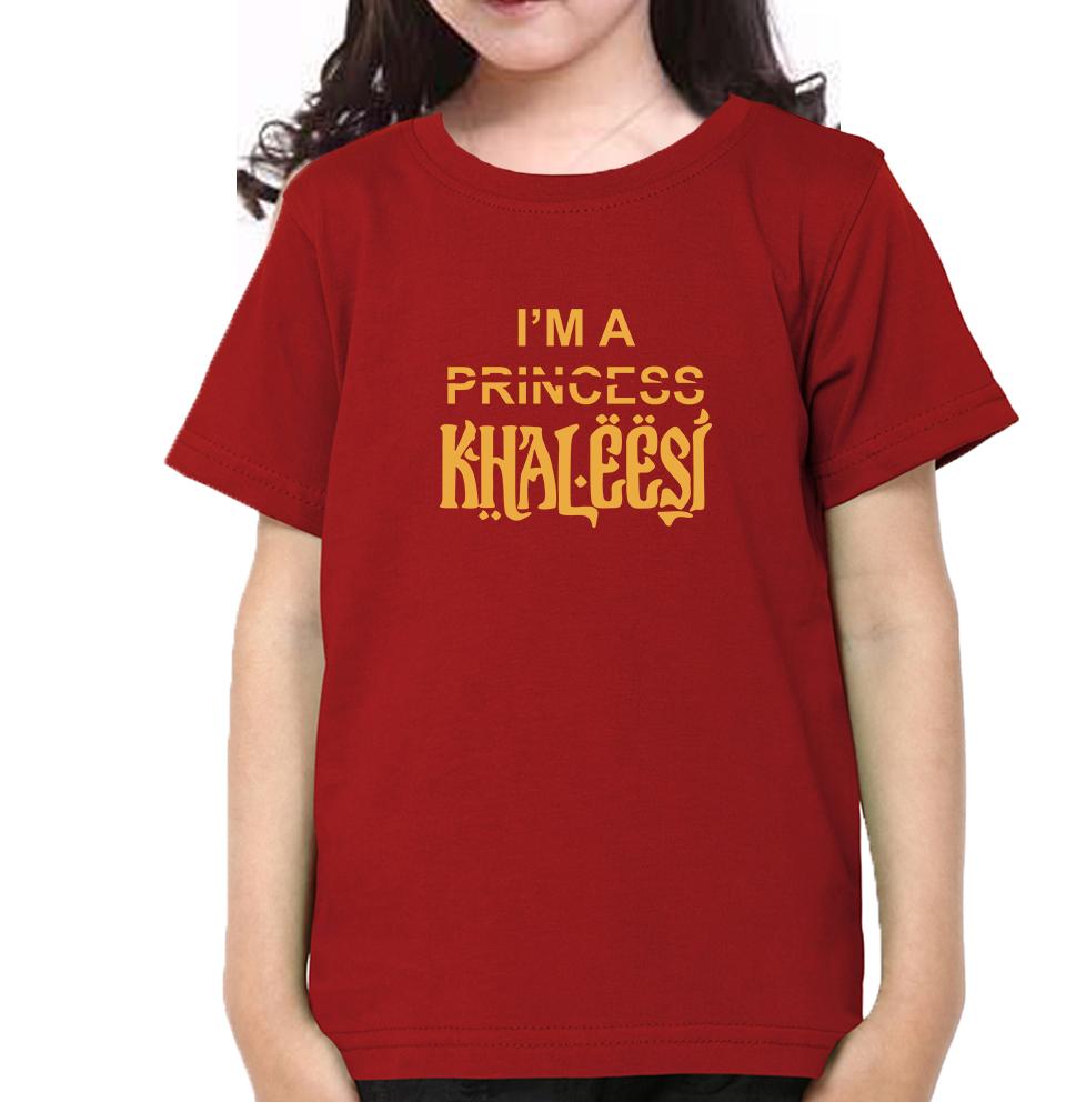 GOT Game Of Thrones I'M Khaleesi Half Sleeves T-Shirt For Girls -FunkyTeesClub